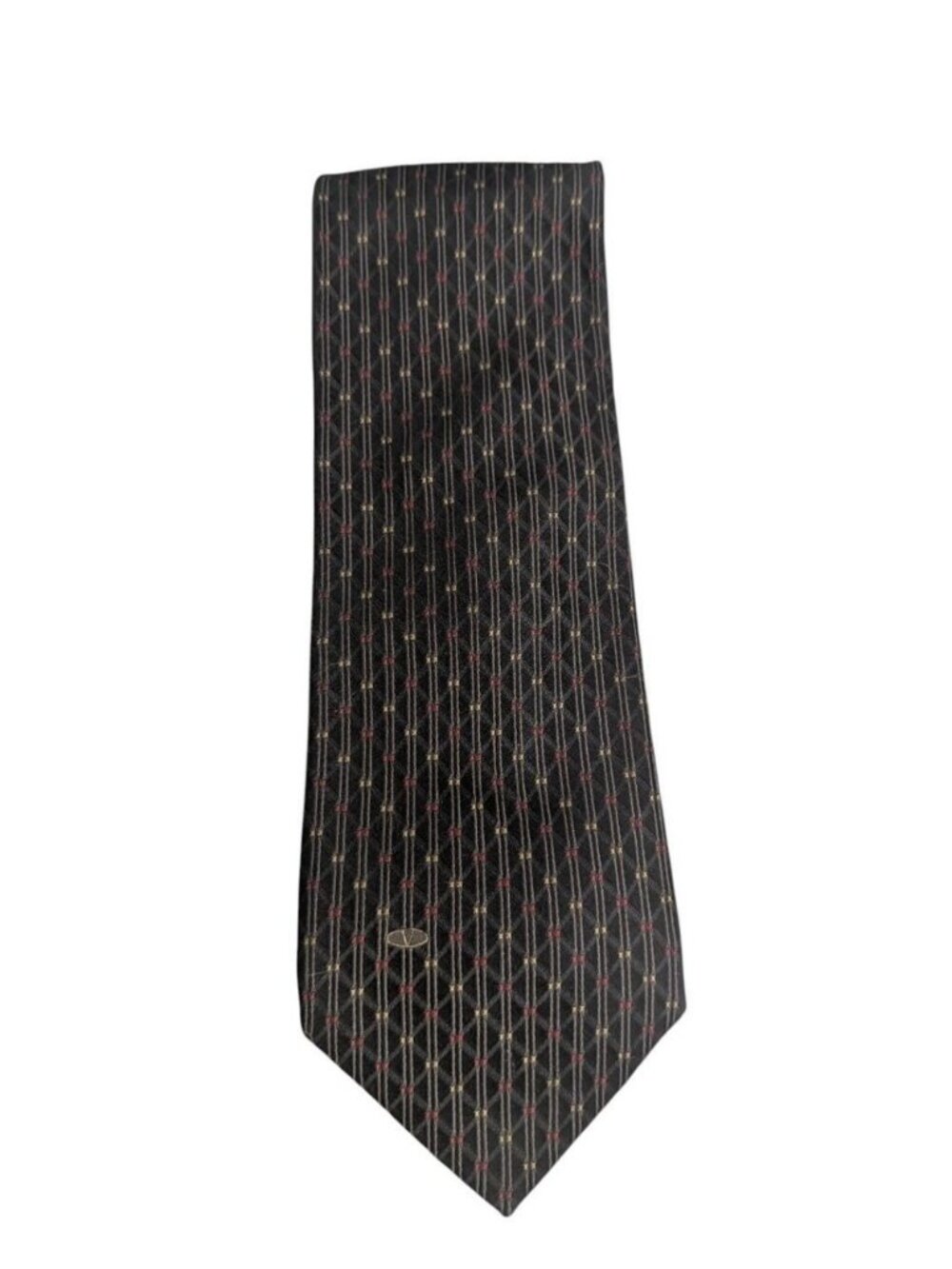 VALENTINO Silk Classic Black Patterned Tie